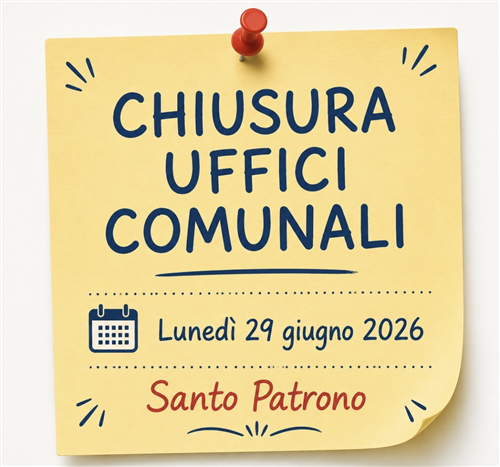 Chiusura uffici comunali â€“ Lunedì 29 giugno 2026
